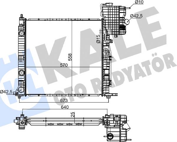 KALE OTO RADYATÖR 363605 - Hladnjak, hladjenje motora www.molydon.hr