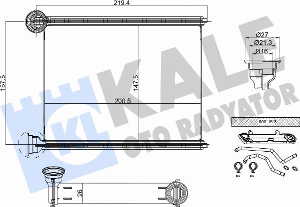 KALE OTO RADYATÖR 370755 - Izmjenjivač topline, grijanje unutrasnjeg prostora www.molydon.hr