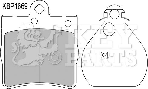 Key Parts KBP1669 - Komplet Pločica, disk-kočnica www.molydon.hr