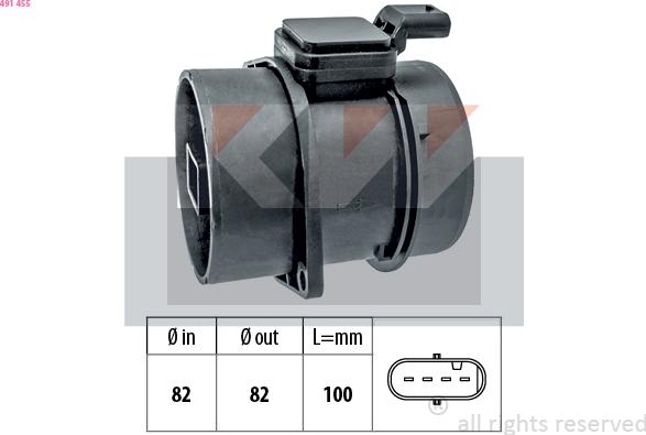 KW 491 455 - Mjerač zapremine zraka www.molydon.hr