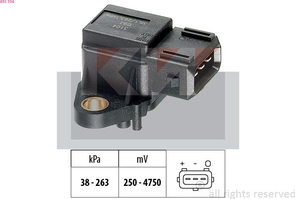 KW 493 104 - Senzor pritiska zraka, podešavanje visine www.molydon.hr