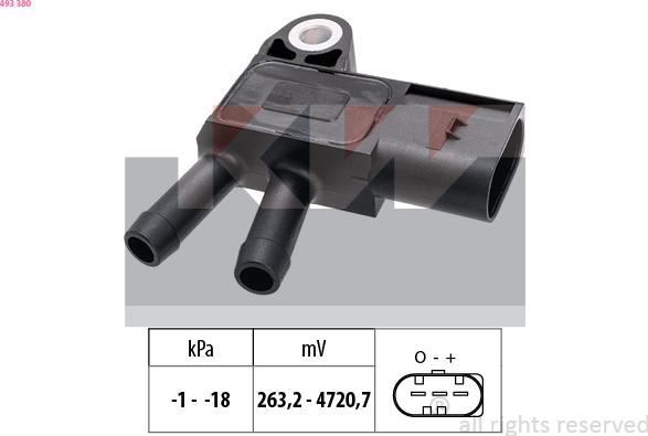 KW 493 380 - Senzor, pritisak Ispušnih plinova www.molydon.hr