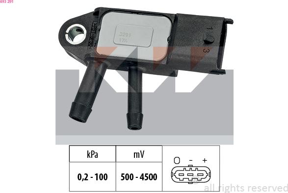 KW 493 291 - Senzor pritiska zraka, podešavanje visine www.molydon.hr