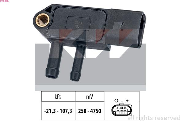 KW 493 266 - Senzor, pritisak Ispušnih plinova www.molydon.hr