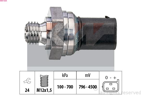 KW 480 028 - Senzor, pritisak ulja www.molydon.hr