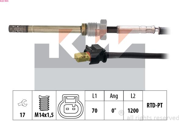 KW 422 055 - Senzor, temperatura Ispušnih plinova www.molydon.hr