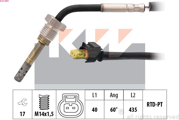KW 422 084 - Senzor, temperatura Ispušnih plinova www.molydon.hr