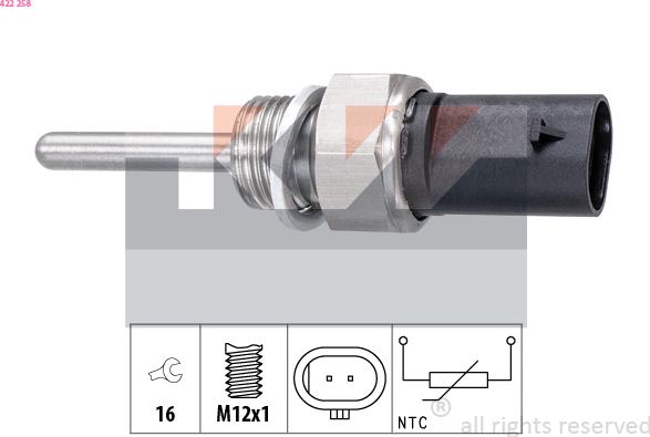 KW 422 258 - Senzor, temperatura Ispušnih plinova www.molydon.hr