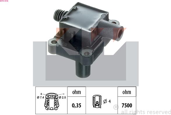 KW 470 316 - Indukcioni kalem (bobina) www.molydon.hr