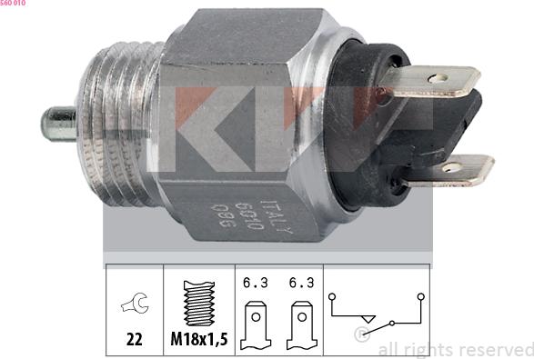 KW 560 010 - Prekidač, rikverc svjetlo www.molydon.hr