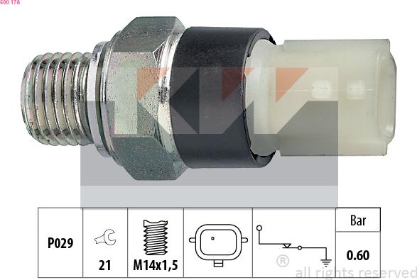 KW 500 178 - Senzor, pritisak ulja www.molydon.hr