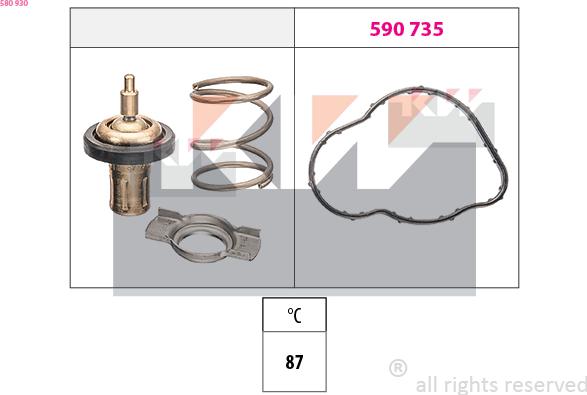 KW 580 930 - Termostat, rashladna tekućinu www.molydon.hr