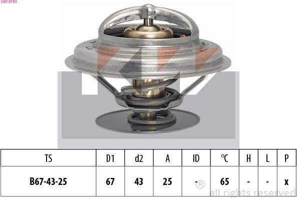 KW 580 978S - Termostat, rashladna tekućinu www.molydon.hr