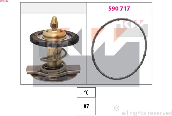 KW 580 442 - Termostat, rashladna tekućinu www.molydon.hr