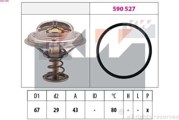 KW 580 549 - Termostat, rashladna tekućinu www.molydon.hr