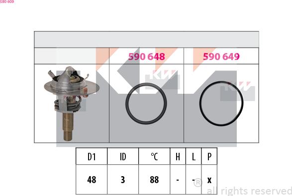 KW 580 609 - Termostat, rashladna tekućinu www.molydon.hr