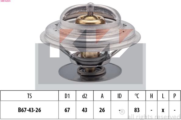 KW 580 625S - Termostat, rashladna tekućinu www.molydon.hr