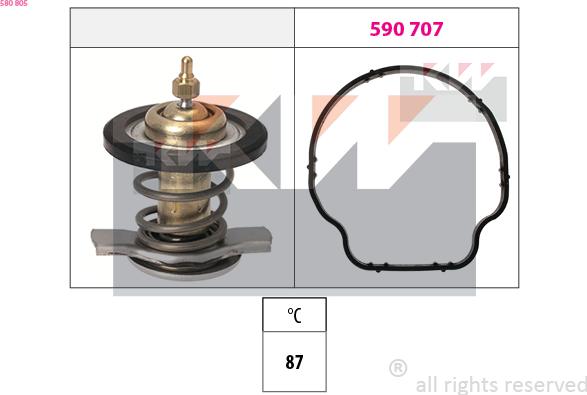 KW 580 805 - Termostat, rashladna tekućinu www.molydon.hr