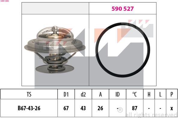 KW 580 385 - Termostat, rashladna tekućinu www.molydon.hr