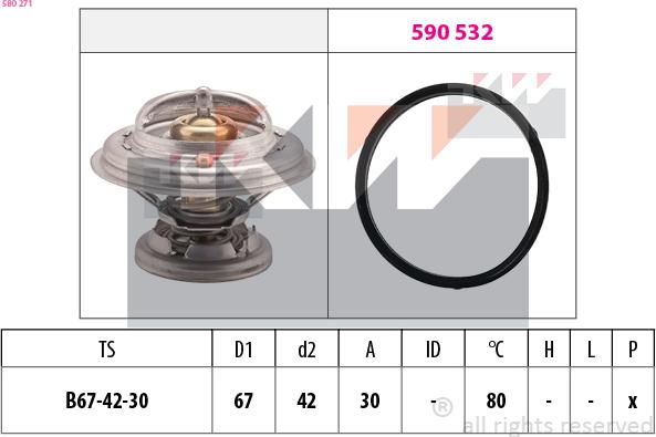 KW 580 271 - Termostat, rashladna tekućinu www.molydon.hr