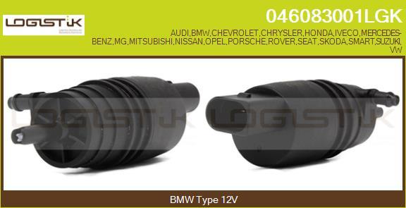 LGK 046083001LGK - Pumpa za tekućinu za pranje, pranje vjetrobrana www.molydon.hr