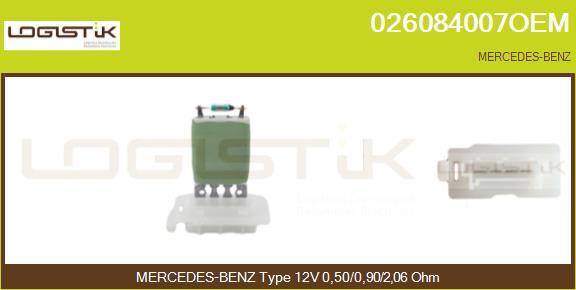 LGK 026084007OEM - Otpornik, ventilator kabine/unutrasnjeg prostora www.molydon.hr