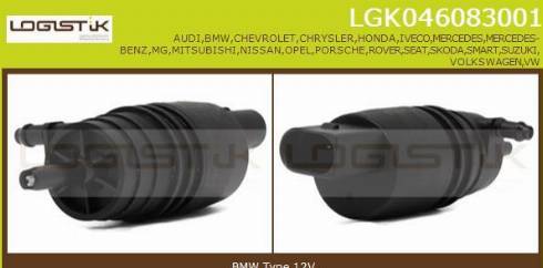 LGK LGK046083001 - Pumpa za tekućinu za pranje, pranje vjetrobrana www.molydon.hr