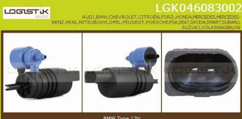 LGK LGK046083002 - Pumpa za tekućinu za pranje, pranje vjetrobrana www.molydon.hr