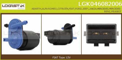 LGK LGK046082006 - Pumpa za tekućinu za pranje, pranje vjetrobrana www.molydon.hr