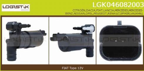 LGK LGK046082003 - Pumpa za tekućinu za pranje, pranje vjetrobrana www.molydon.hr