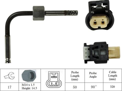 LUCAS LGS6016 - Senzor, temperatura Ispušnih plinova www.molydon.hr