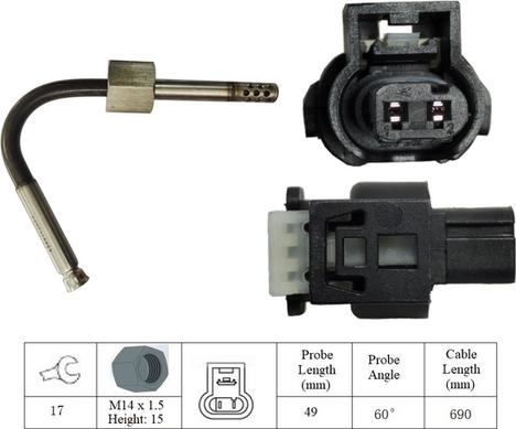 LUCAS LGS7066 - Senzor, temperatura Ispušnih plinova www.molydon.hr