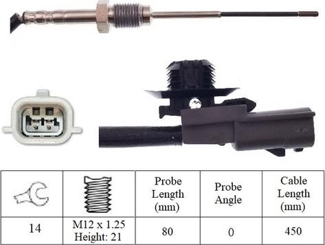 LUCAS LGS7012 - Senzor, temperatura Ispušnih plinova www.molydon.hr