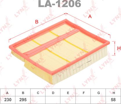 LYNXauto LA-1206 - Filter za zrak www.molydon.hr