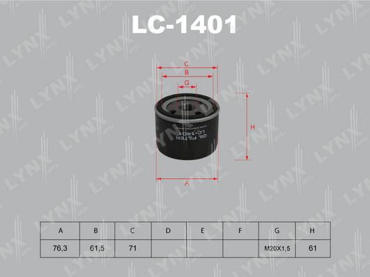 LYNXauto LC-1401 - Filter za ulje www.molydon.hr