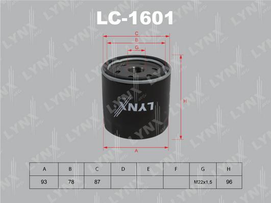 LYNXauto LC-1601 - Filter za ulje www.molydon.hr