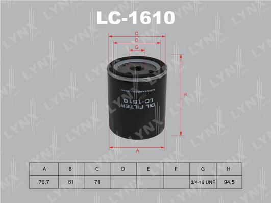 LYNXauto LC-1610 - Filter za ulje www.molydon.hr