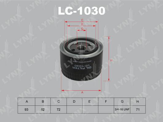 LYNXauto LC-1030 - Filter za ulje www.molydon.hr