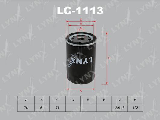 LYNXauto LC-1113 - Filter za ulje www.molydon.hr