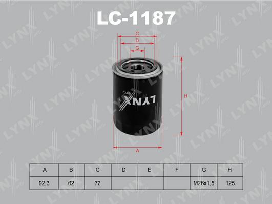LYNXauto LC-1187 - Filter za ulje www.molydon.hr