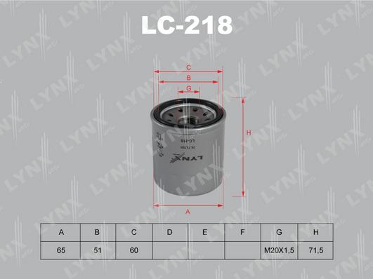 LYNXauto LC-218 - Filter za ulje www.molydon.hr
