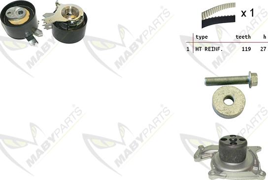 Mabyparts OBKWP0136 - Vodena pumpa sa kompletom zupčastog remena www.molydon.hr