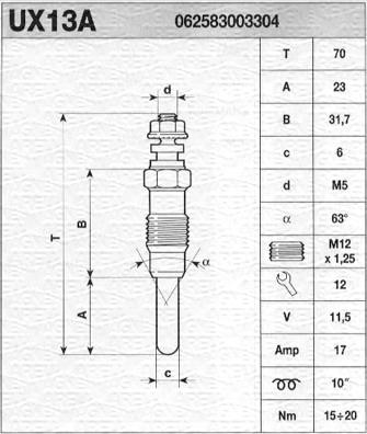 Magneti Marelli 062583003304 - Grijač za paljenje www.molydon.hr