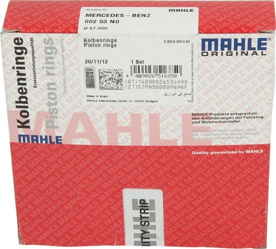 MAHLE 002 93 N0 - Komplet klipnih prstenova www.molydon.hr
