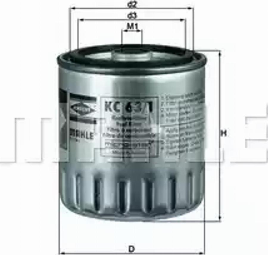 MAHLE KC 63/1D - Filter za gorivo www.molydon.hr