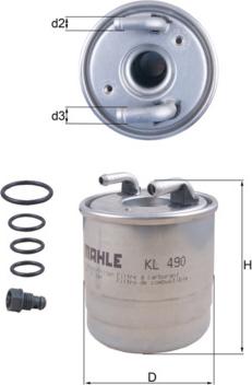 MAHLE KL 490D - Filter za gorivo www.molydon.hr