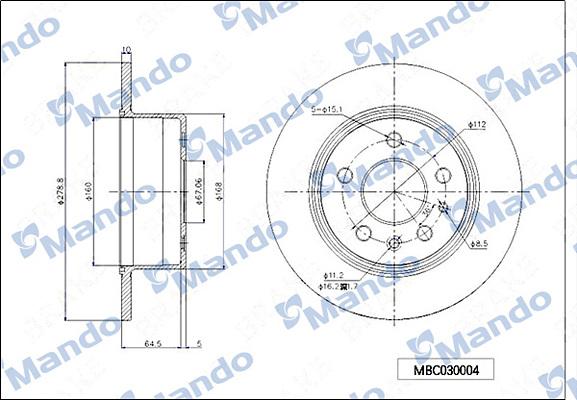 Mando MBC030004 - Kočioni disk www.molydon.hr