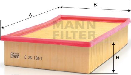 Mann-Filter C 26 138/1 - Filter za zrak www.molydon.hr