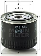 Mann-Filter W 914/26 - Filter za ulje www.molydon.hr