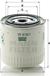 Mann-Filter W 916/1 - Filter za ulje www.molydon.hr